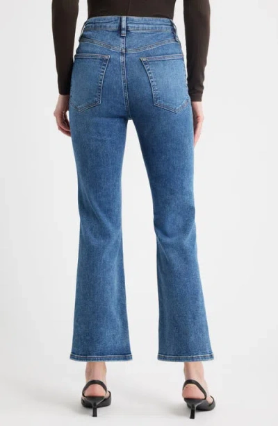 Frame Denim Le High Straight Long Raw Fray Jeans In Blue