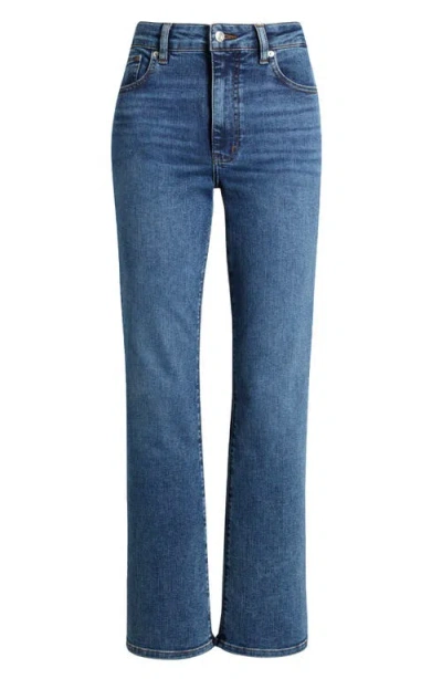 Frame Denim Le High Straight Long Raw Fray Jeans In Blue