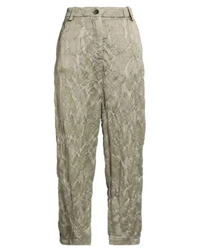 Masnada Woman Pants Sage Green Size 4 Acetate, Wool In Green