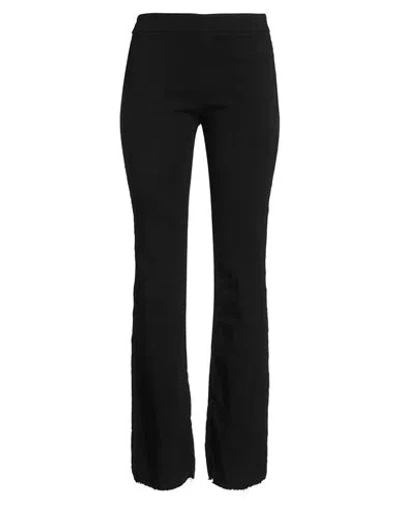 Masnada Woman Pants Black Size 4 Linen, Viscose, Elastane In Black