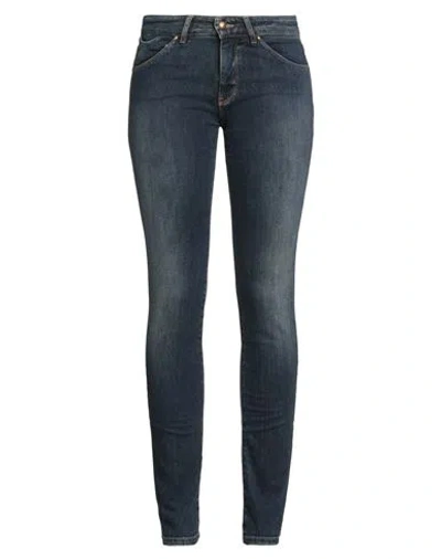 Peserico Woman Jeans Blue Size 6 Cotton, Elastane In Black