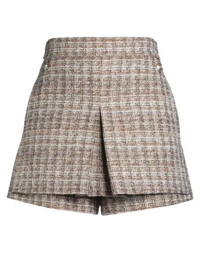 Maje Woman Shorts & Bermuda Shorts Brown Size 8 Cotton, Viscose, Acrylic, Metallic Fiber, Polyamide In Brown