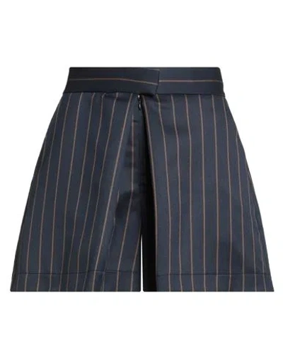 Silvian Heach Woman Shorts & Bermuda Shorts Navy Size 8 Polyester, Viscose, Elastane In Blue