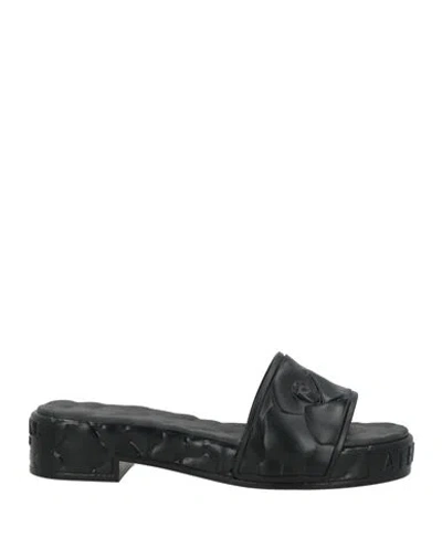 Valentino Garavani Black Quilted Nappa Leather Quiltie 67 Slide Sandals