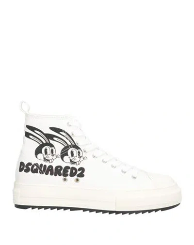 Dsquared2 Man Sneakers White Size 11.25 Textile Fibers In White