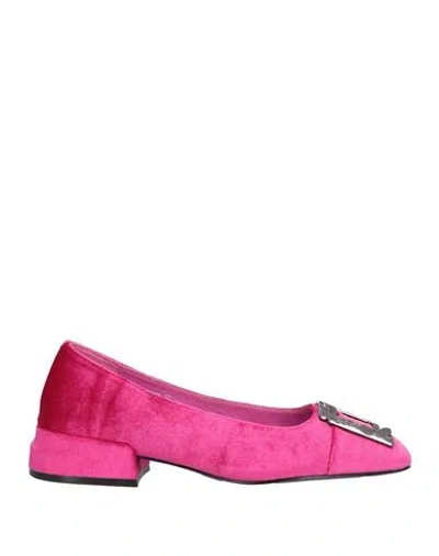 Jeannot Woman Ballet Flats Fuchsia Size 8 Textile Fibers In Pink