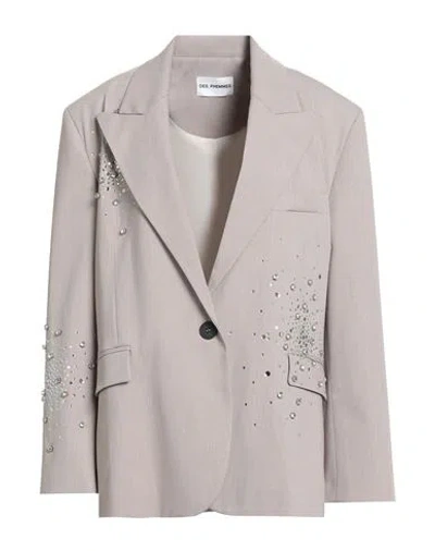 Des_phemmes Woman Blazer Grey Size 4 Polyester, Viscose, Wool, Elastane In Gray