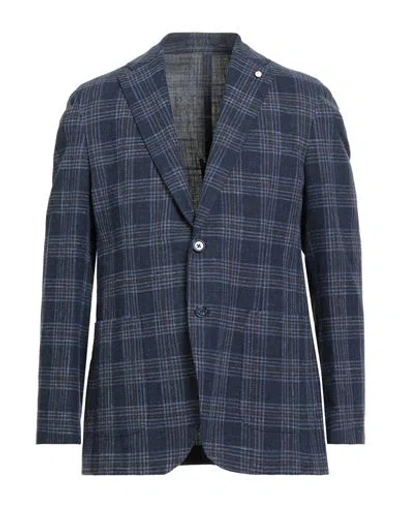 Luigi Bianchi Mantova Man Blazer Navy Size 42 Cotton, Linen In Blue