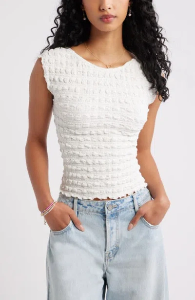 Bp. Textured Open Back Knit Top In White