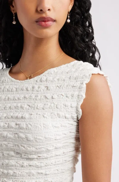 Bp. Textured Open Back Knit Top In White
