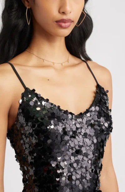 Bp. V-neck Sequin Minidress In Black