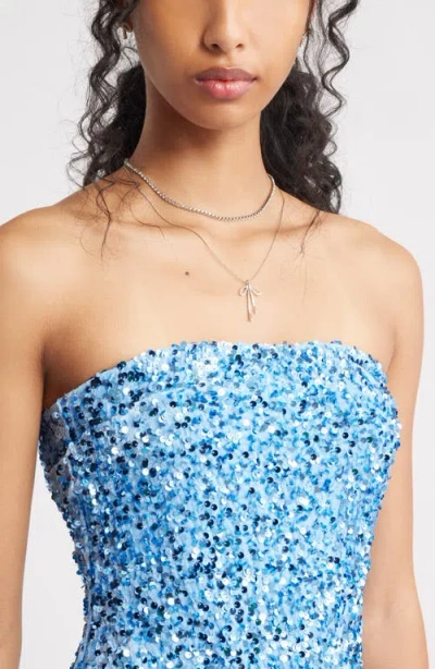 Bp. Strapless Sequin Minidress In Blue