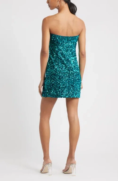 Bp. Strapless Sequin Minidress In Green