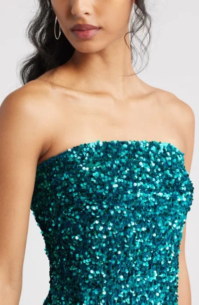 Bp. Strapless Sequin Minidress In Green