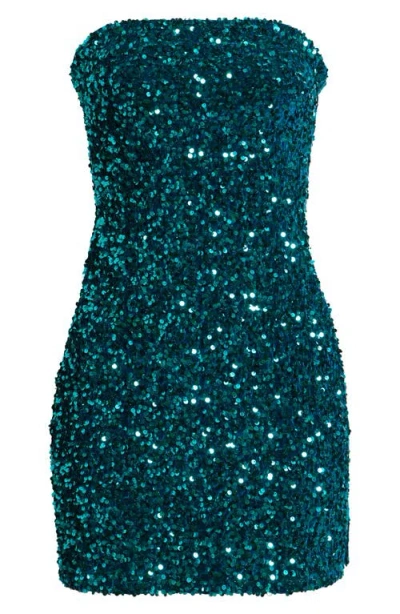 Bp. Strapless Sequin Minidress In Green