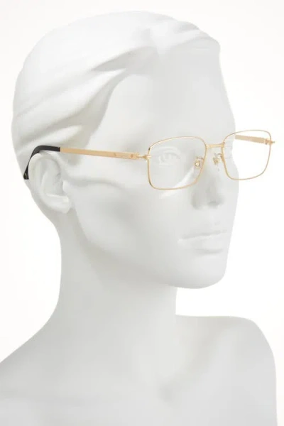 Cartier 55mm Rectangular Optical Glasses In Gold