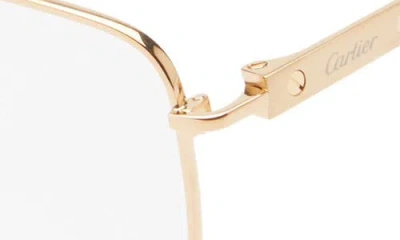 Cartier 55mm Rectangular Optical Glasses In Gold
