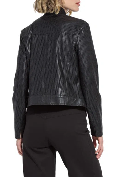 Lyssé Lysse Millicent Perforated Faux Leather Bomber Jacket In Black