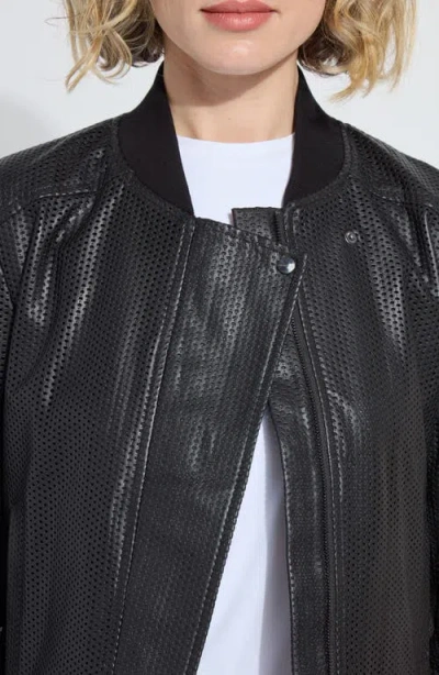 Lyssé Lysse Millicent Perforated Faux Leather Bomber Jacket In Black