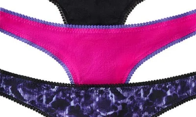 On Gossamer Hip G Thongs, Set Of 3 In Multi
