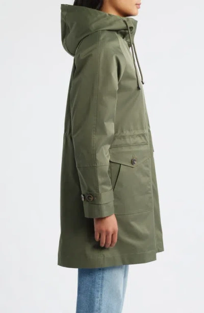 Bernardo Hooded Raincoat In Green