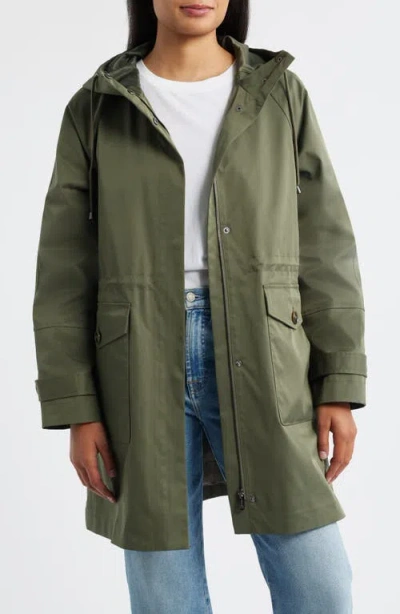 Bernardo Hooded Raincoat In Green