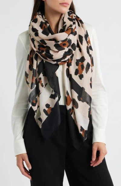 Tasha Leopard Print Scarf In Multi