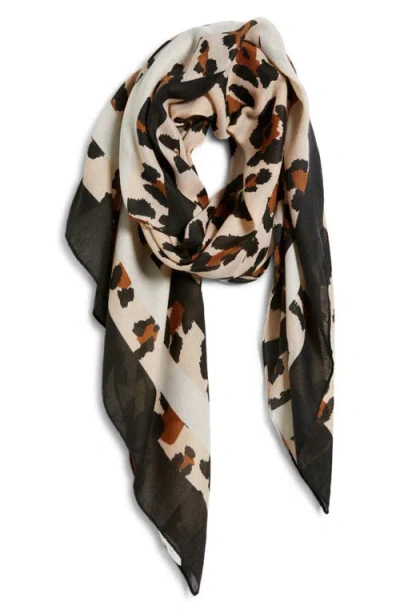 Tasha Leopard Print Scarf In Multi