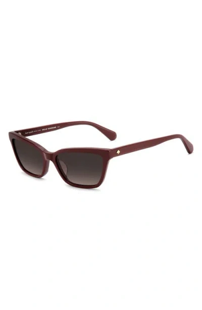 Kate Spade New York Aisha 55mm Gradient Ectangular Sunglasses In Red