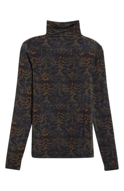 Ulla Johnson Aurelia Printed Stretch-jersey Turtleneck Top In Neutral