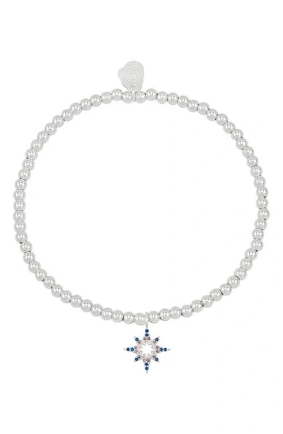 Estella Bartlett Sienna North Star Beaded Stretch Bracelet In Metallic