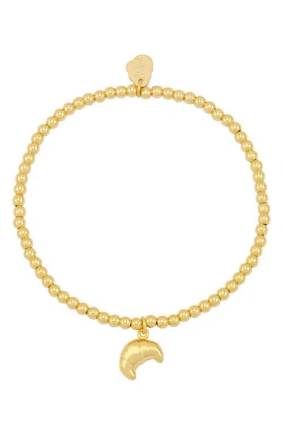 Estella Bartlett Sienna Croissant Beaded Stretch Bracelet In Gold