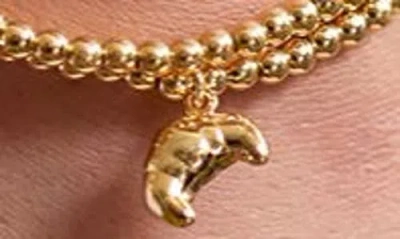 Estella Bartlett Sienna Croissant Beaded Stretch Bracelet In Gold