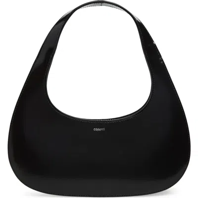 Coperni Curved Glossy Top Handle Bag In Black