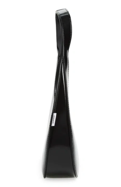 Coperni Curved Glossy Top Handle Bag In Black