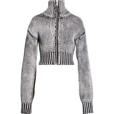 Vaquera Chunky-knit Zip Cardigan In Gray