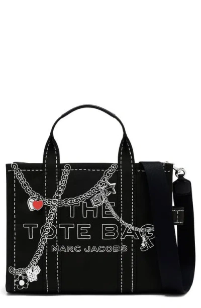 Marc Jacobs The Trompe L Oeil Charm Medium Tote Bag In Black