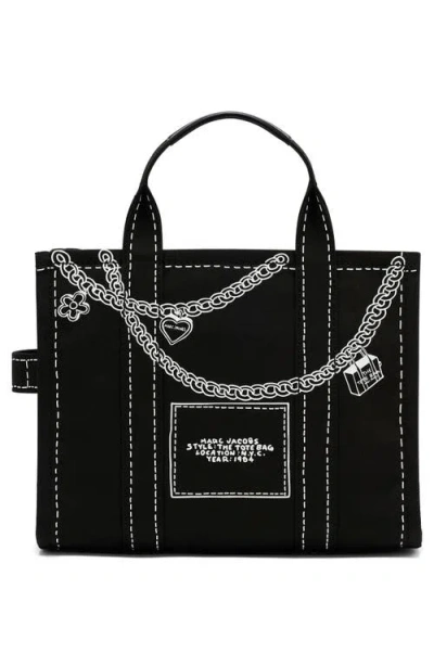 Marc Jacobs The Trompe L Oeil Charm Medium Tote Bag In Black