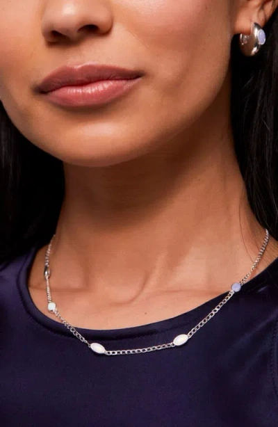 Estella Bartlett Moonstone & Blue Lace Agate Chain Necklace In Metallic