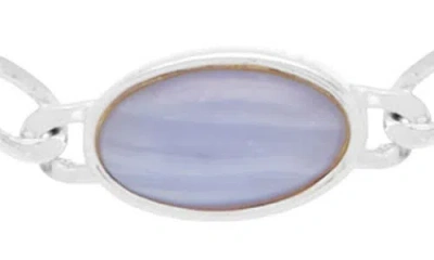 Estella Bartlett Moonstone & Blue Lace Agate Chain Necklace In Metallic