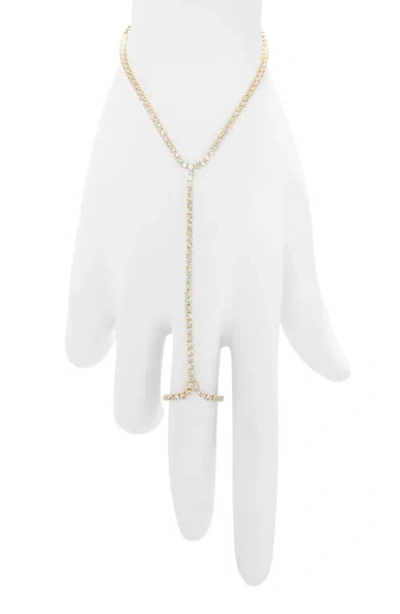 Child Of Wild Genevieve Cubic Zirconia Hand Chain In Gold