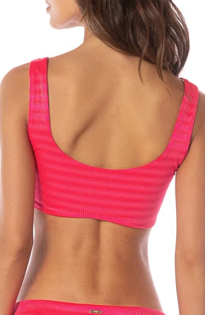 Maaji Flowerbed Dazzle Reversible Bikini Top In Pink