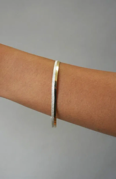 Argento Vivo Sterling Silver Two-tone Flat Snake Chain Bracelet In Gold