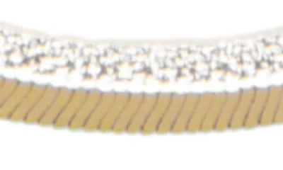 Argento Vivo Sterling Silver Two-tone Flat Snake Chain Bracelet In Gold