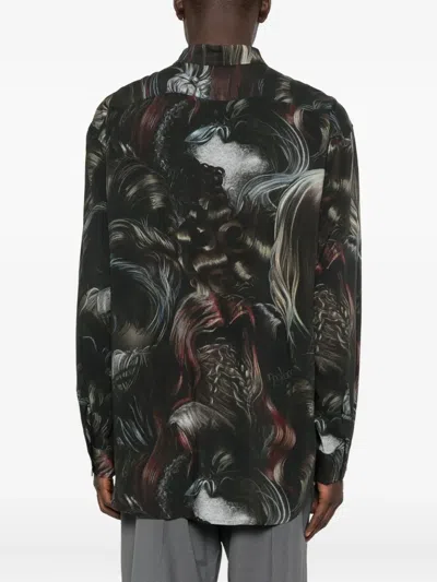 Magliano 'artistic Print Long Sleeves Shirt' In Black