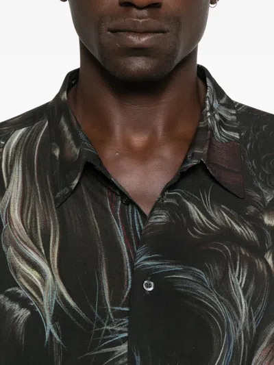 Magliano 'artistic Print Long Sleeves Shirt' In Black