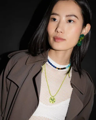 Fry Powers Turquoise, Lapis, Tiger Eye Rope Necklace In Multi