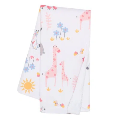 Lambs & Ivy Jazzy Jungle Fleece Safari Animals Soft Baby Blanket In Multi