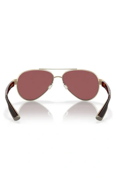 Costa Del Mar Loreto 56mm Polarized Aviator Sunglasses In Gold