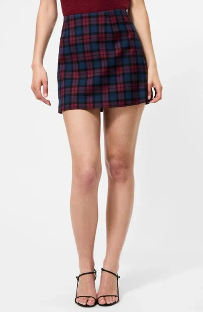 French Connection Melba Plaid Suiting Mini Skirt In Blue